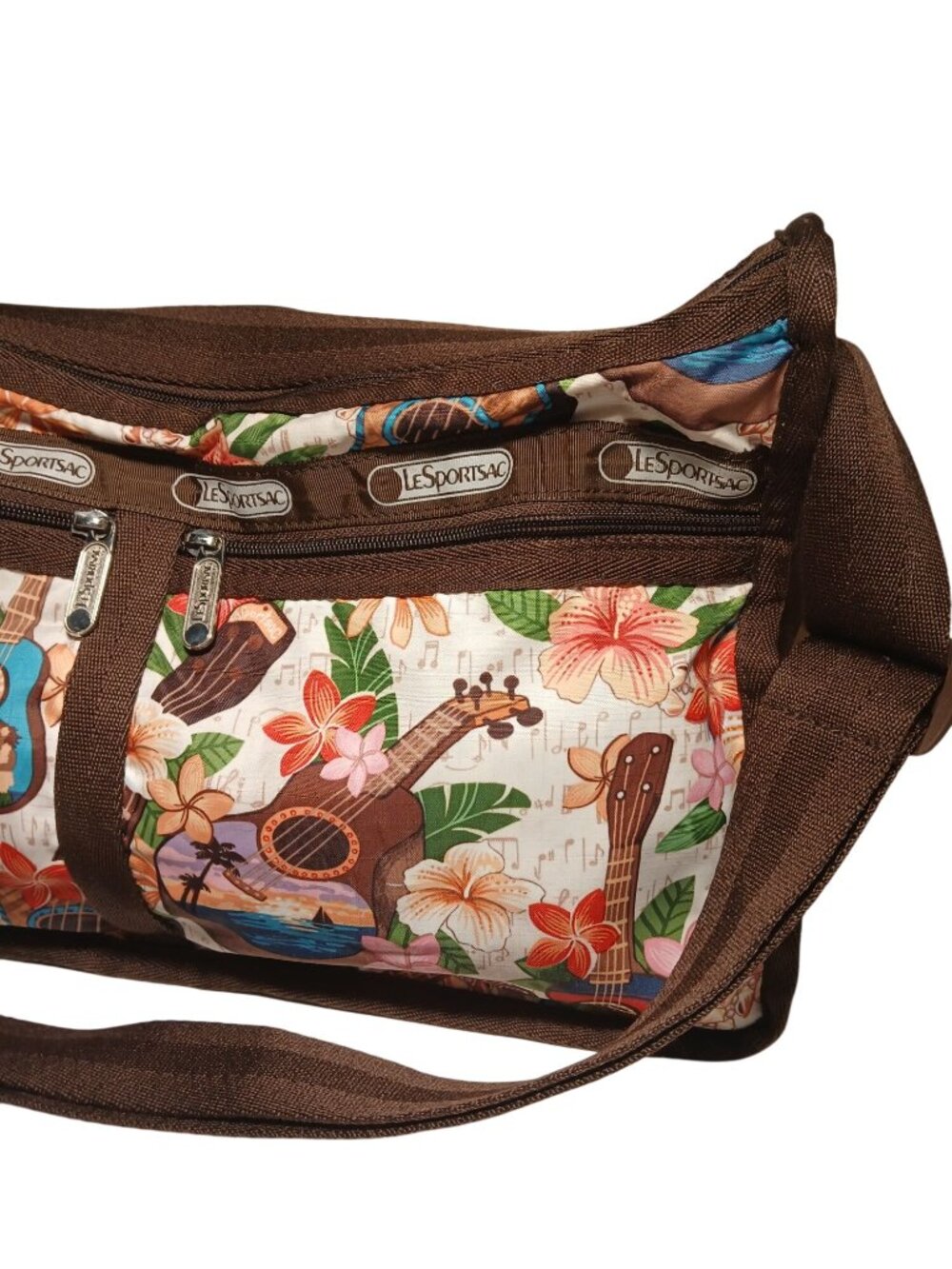 LeSportsac Deluxe Everyday Crossbody Bag Guitar Mele Ukulele Vacation Resort - Picture 3 of 16